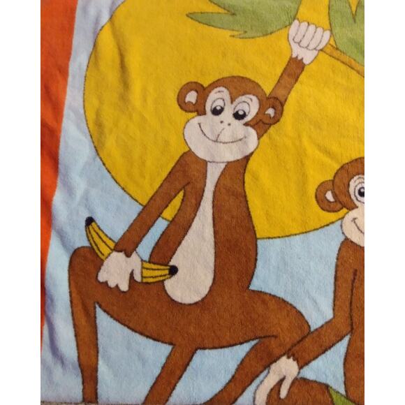 Vintage Terrimondo Beach Towel With Laughing Monkeys Hanging From Tree GAMBON - Picture 7 of 12